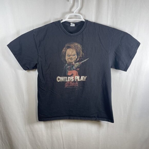 Child’s Play 2 T-shirt Men’s XL Black Horror Movie Chucky Doll Scary - Picture 1 of 5